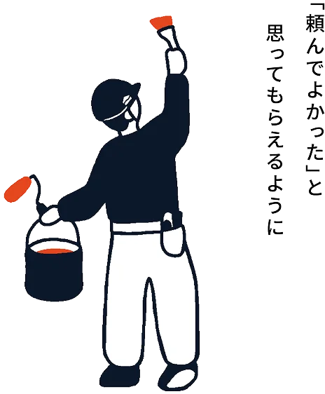 「頼んで良かったと思ってもらえるように」のイラスト